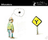 Cartoon: Bifurcations (small) by PETRE tagged imagine roads
