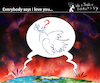 Cartoon: Everybody says I love you (small) by PETRE tagged war,krieg,peace,frieden,world,welt