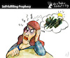 Cartoon: Self fullfilling Prophecy (small) by PETRE tagged prophecy,pesimism,toughts,future