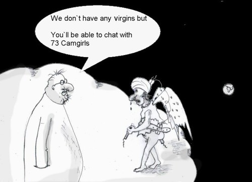Cartoon: 73 virgins for suicider (medium) by Hezz tagged virgins