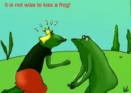 Cartoon: Do not kiss a frog (medium) by Hezz tagged frogvervandlung