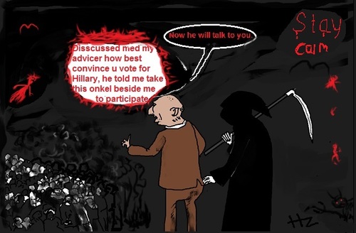 Cartoon: Election (medium) by Hezz tagged election,hillary,trump