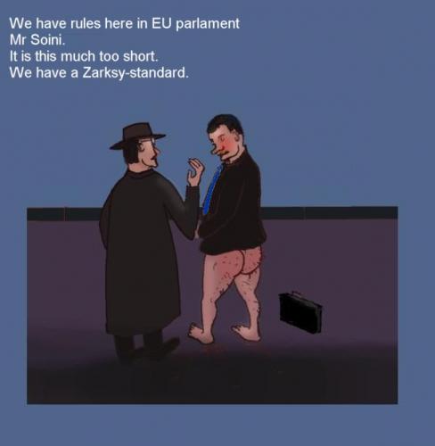 Cartoon: EU rules a checkpoint (medium) by Hezz tagged eu,parlamentarian,checkpoint