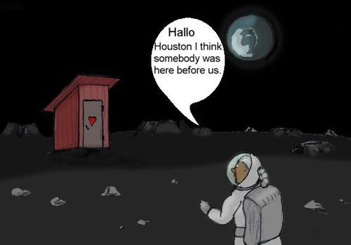 Cartoon: Surprise (medium) by Hezz tagged moonlanding