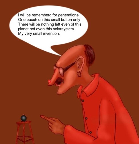Cartoon: Top invention (medium) by Hezz tagged scientist,doomsdaybomb,logic