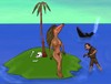Cartoon: Saved. (small) by Hezz tagged creature,island,skull
