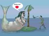 Cartoon: She is there waiting. (small) by Hezz tagged island love