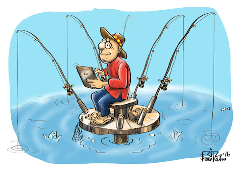 Cartoon: fishing (medium) by fritzpelenkahu tagged fishing