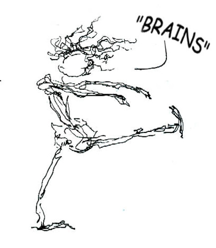 Cartoon: Brains! (medium) by ellemrcs tagged brains,zombie,zombies,scribble,bibble
