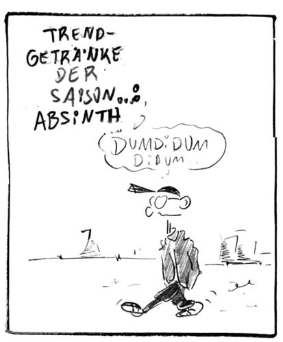 Cartoon: Absinth (medium) by Matthias Stehr tagged alkohol,absinth,drogen