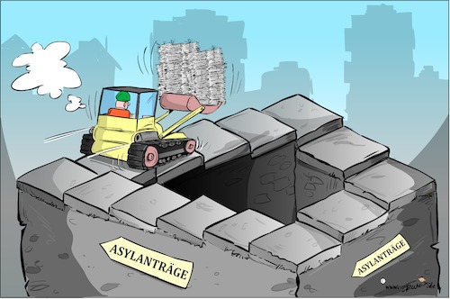 Cartoon: Alles auf Anfang ... (medium) by Trumix tagged bamf,asylanträge,skandal,korruption,merkel,überforderung,bamf,asylanträge,skandal,korruption,merkel,überforderung