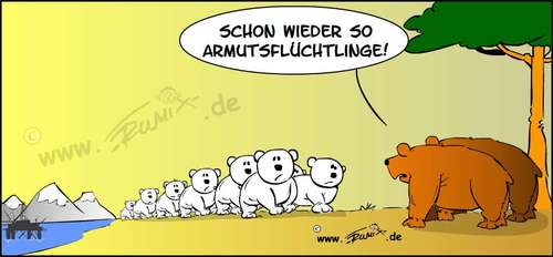 Cartoon: Armutsflüchtlinge (medium) by Trumix tagged armutsflüchtlinge,asylanten,arktis,eisschmelze,klimawandel,erderwärmung,armutsflüchtlinge,asylanten,arktis,eisschmelze,klimawandel,erderwärmung,eisbär,eisbären,bären,tiere,sterben,kein,eis