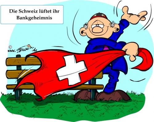 Cartoon: Bankgeheimnis (medium) by Trumix tagged schweiz,bankgeheimnis,steuer,steuerschlupflöcher,steueroase,steuerstreit,finanzkrise,graueliste,liste,graue,schwarzeliste
