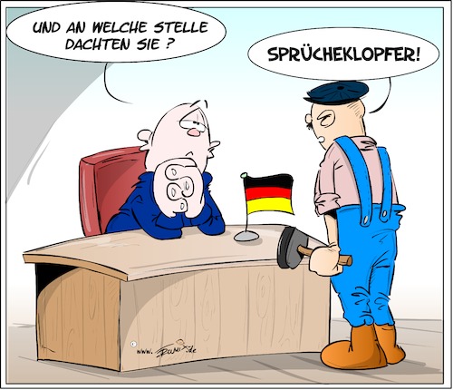 Cartoon: Beruf mit Zukunft Sprücheklopfer (medium) by Trumix tagged berufausbildung,ausbildung,fachkräftemangel,fachkraft,arbeit,anstellung,berufausbildung,ausbildung,fachkräftemangel,fachkraft,arbeit,anstellung