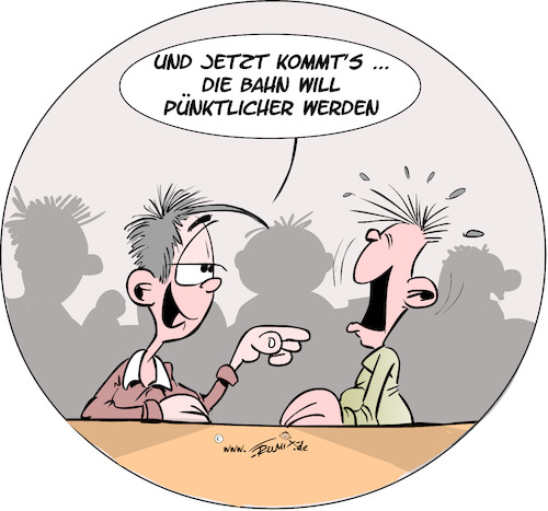 Cartoon: Die Bahn wird zuverlaessig (medium) by Trumix tagged deutsche,bahn,zuverlaessig,puenktlich,db,deutsche,bahn,zuverlaessig,puenktlich,db