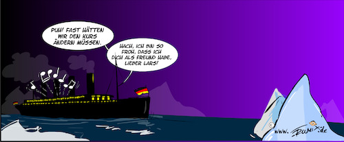 Cartoon: Kurs halten (medium) by Trumix tagged rentenpaket,freunde,entscheidung,kurshalten,wirschaffendas,sondervermoegen,schulden,rentenpaket,freunde,entscheidung,kurshalten,wirschaffendas,sondervermoegen,schulden