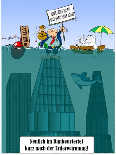 Cartoon: Kurz nach der Erderwärmung (medium) by Trumix tagged klimawandel,erderwärmung,bankenviertel,banken,gewinn,geld,klimawandel,erderwärmung,bankenviertel,banken,gewinn,geld