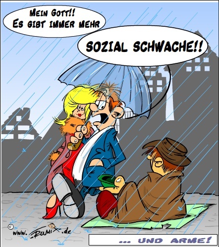 Cartoon: Sozial schwach ... (medium) by Trumix tagged sozial,schwach,harz4,sozialhilfe,bettler,arm,armut,arbeitslos,trummix