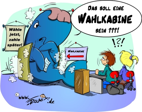Cartoon: Wahlkabine (medium) by Trumix tagged wahlen,wahlbetrüger,politik,demokratie,wählen