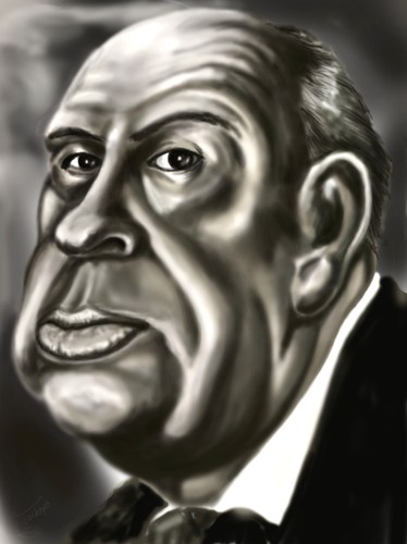 Cartoon: Alfred Hitchkokh caricature (medium) by gartoon tagged hitchkokh,alfred