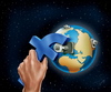Cartoon: Face Globe (small) by gartoon tagged globe world internet conects people link social network facebook