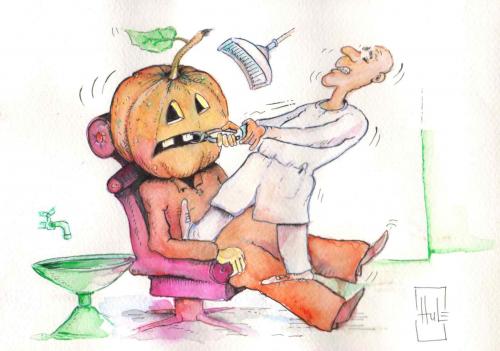 Cartoon: at the dentist (medium) by Hule tagged man