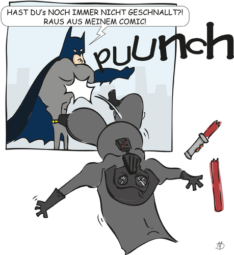Cartoon: 2figuren 1panel (medium) by darkoarts tagged star,comicfiguren,batman,wars
