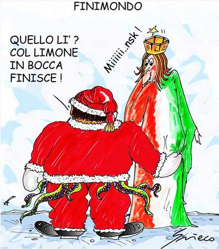Cartoon: FINI MONDO (medium) by Grieco tagged grieco,fini,berlusconi,fuori,onda