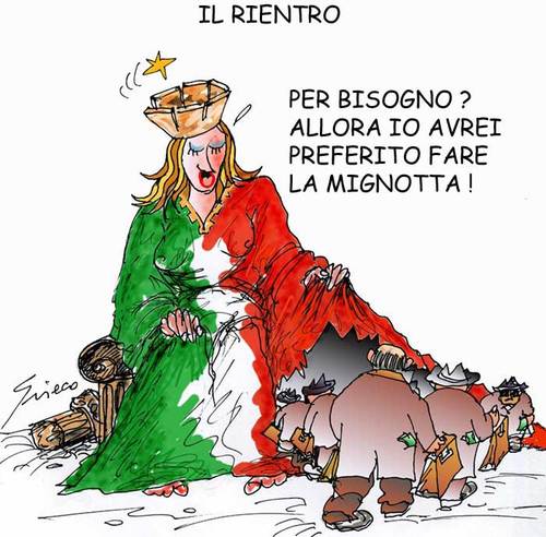 Cartoon: IL RIENTRO (medium) by Grieco tagged grieco,rientro,capitali,evasori