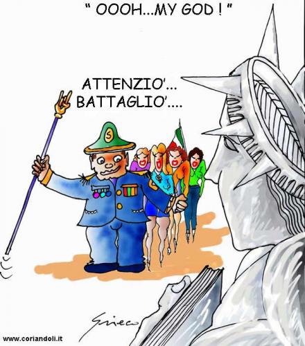 Cartoon: Oooh....my God ! (medium) by Grieco tagged grieco,berlusconi,america,obama