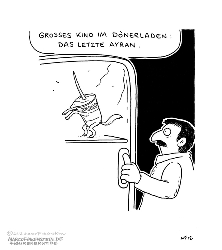 Cartoon: Grosses Kino (medium) by MarcoFinkenstein tagged döner,ayran,grosses,kino,letztes,einhorn