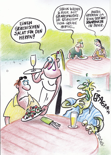 Cartoon: griechischer salat (medium) by Petra Kaster tagged griechenland,eurokrise,rettungspakete,wirtschaft,banken,geld,demokratie,griechenland,eurokrise,rettungspakete,wirtschaft,banken,geld,demokratie