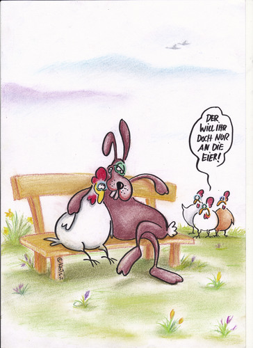 Cartoon: hoschatbler (medium) by Petra Kaster tagged be,hühner,feste,eier,hasen,ostern,ostern,hasen,eier,feste,hühner,be