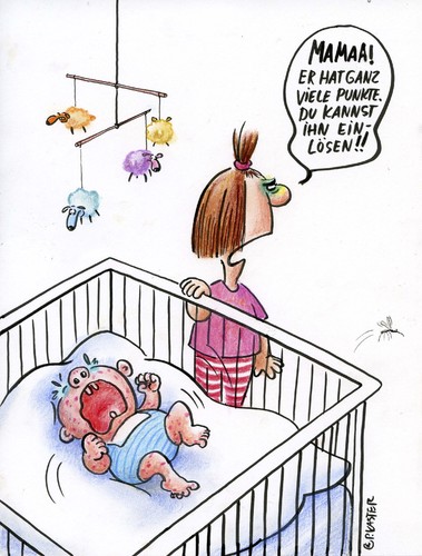 Cartoon: paybackbaby (medium) by Petra Kaster tagged payback,bonuspunkte,kinder,babys,eltern,marketing,familie,baby,finanzen