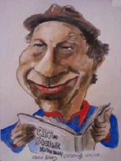 Cartoon: Kevin Barry (medium) by jjjerk tagged barry,kevin,irish,ireland,writer,author,cartoon,caricature,european,union,book,literature,hat,red,blue