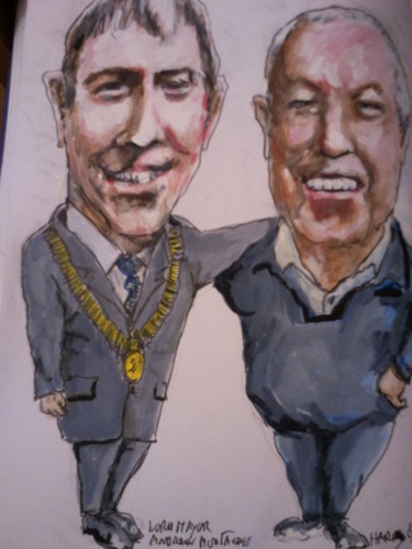 Cartoon: Mayor Andrew Montague and Harry (medium) by jjjerk tagged mayor,dublin,ireland,harry,chain