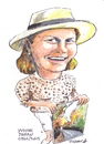 Cartoon: Yvonne Moran (small) by jjjerk tagged yvonne,moran,famous,balla,ban,gallery,cartoon,caricature,sun,hat,painting,artist,art,alley,malahide