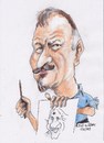 Cartoon: Zed (small) by jjjerk tagged zed cartoon caricature artist painter split blue mustache beard
