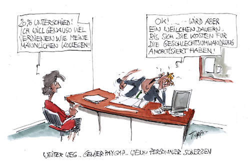 Cartoon: 20 Prozent unterschied (medium) by plassmann tagged genter,pay,gap