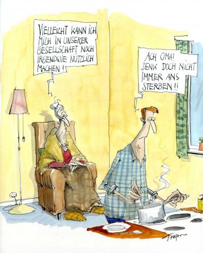 Cartoon: no title (medium) by plassmann tagged health,age,dead