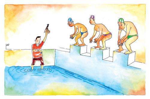 Cartoon: Olympic games (medium) by LAP tagged olympic,games,swimming,pool,start,swim,gun