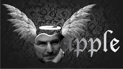 Cartoon: Steve Jobs 1955 - 2011 Apple (medium) by dmamnesia tagged mac,2011,1955,apple,angel,jobs,steve
