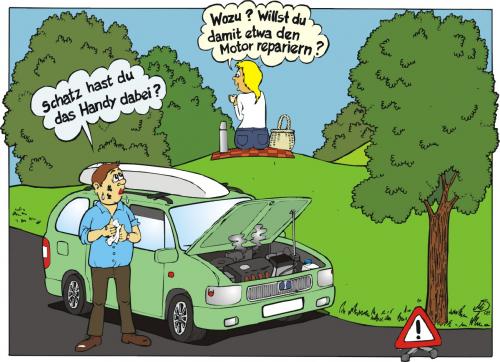 Cartoon: Autopanne (medium) by MiS09 tagged auto,panne,verkehr,pannenhilfe