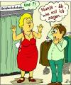 Cartoon: Die Anprobe (small) by MiS09 tagged anprobe,einkaufen,kleiderkauf,konfektionsgrößen,übergewicht,diät