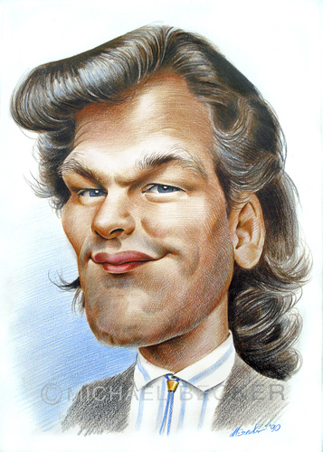 Cartoon: Patrick Swayze (medium) by Michael Becker tagged patrick,swayze,schauspieler,illustration,karikatur