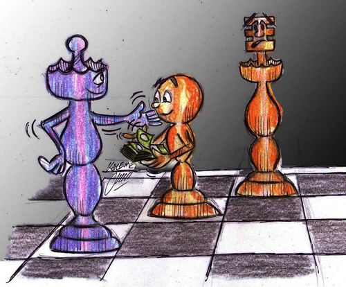 Cartoon: chess (medium) by Hossein Kazem tagged chess