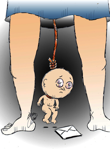 Cartoon: child (medium) by Hossein Kazem tagged child