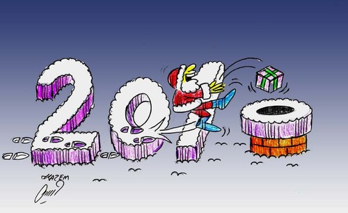 Cartoon: christmas2010 (medium) by Hossein Kazem tagged christmas2010