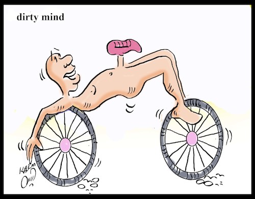 Cartoon: dirty mind (medium) by Hossein Kazem tagged dirty,mind
