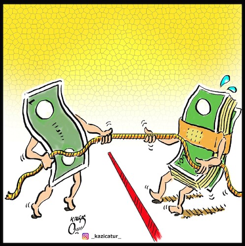 Cartoon: Dollar (medium) by Hossein Kazem tagged dolar,rial